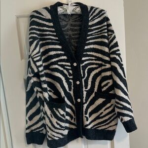 Zara Black and White Zebra Cardigan
